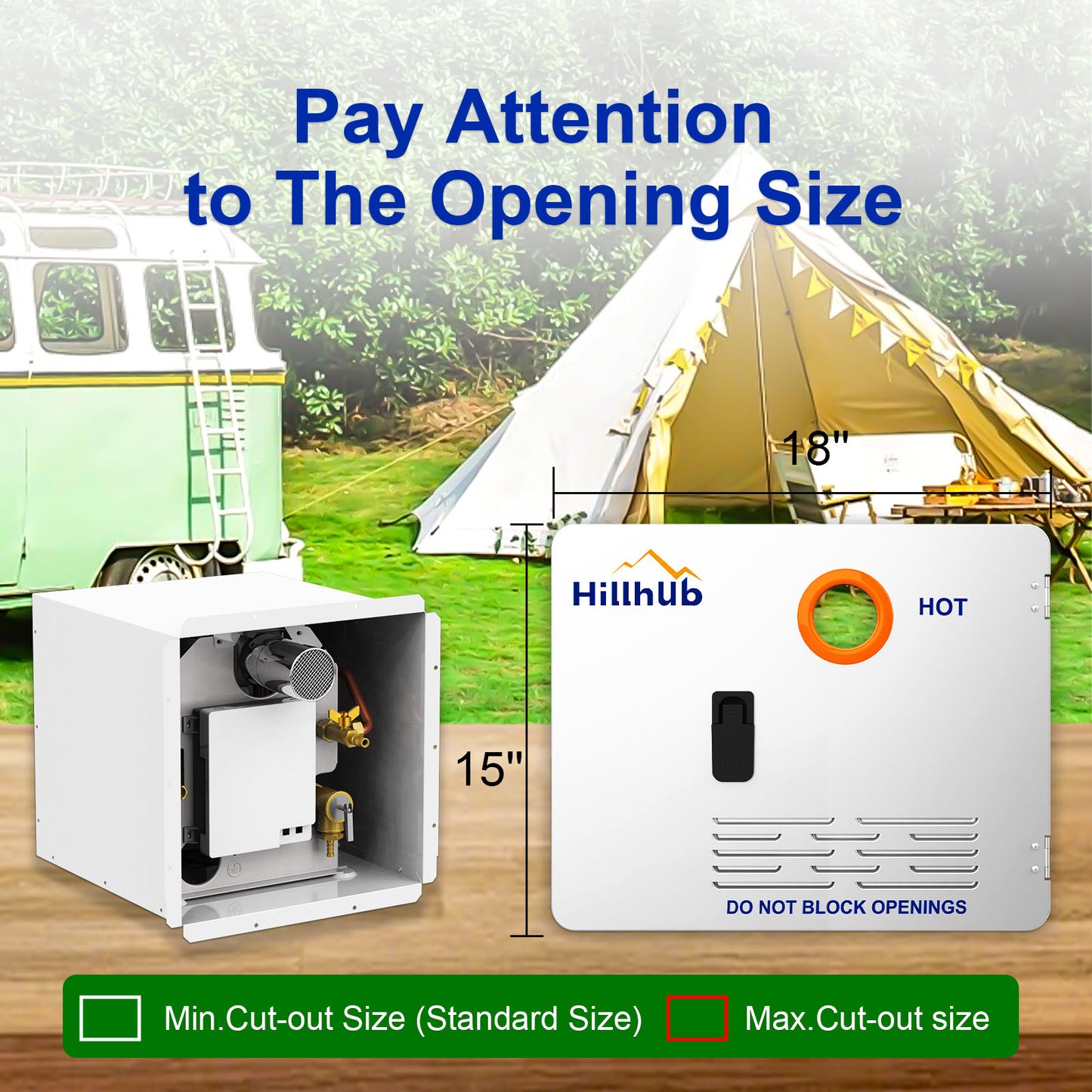 Hillhub RV Water Heater White/Black Door (ONLY DOOR). Door kit for Hillhub RV water heaters, Electrolytic plate,Electrostatic powder coating Technique