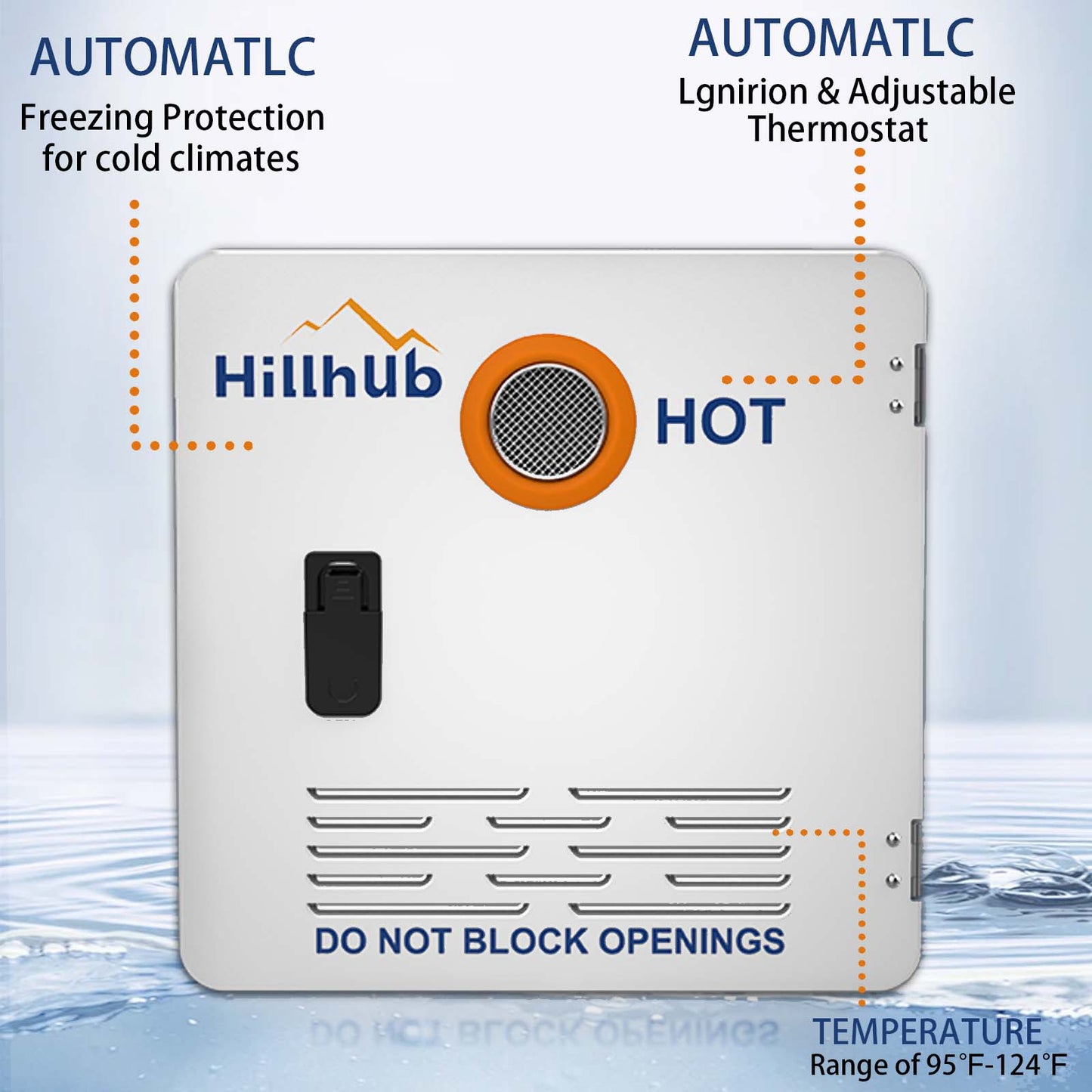 Hillhub RV Tankless Water Heater, InstaShower 8 Plus, Gen 2, with 15 x 15 inches White Door and Remote Controller, DC 12V