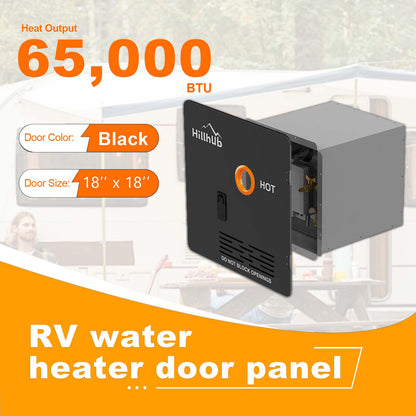 Hillhub RV Water Heater White/Black Door (ONLY DOOR). Door kit for Hillhub RV water heaters, Electrolytic plate,Electrostatic powder coating Technique