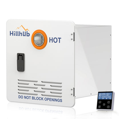 Hillhub RV Tankless Water Heater, InstaShower 8 Plus, Gen 2, with 15 x 15 inches White Door and Remote Controller, DC 12V